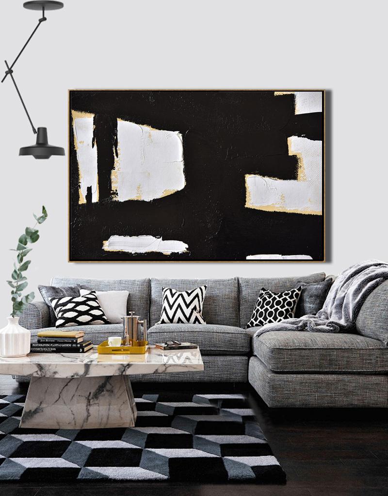 Horizontal Palette Knife Minimalist Art #C18Z